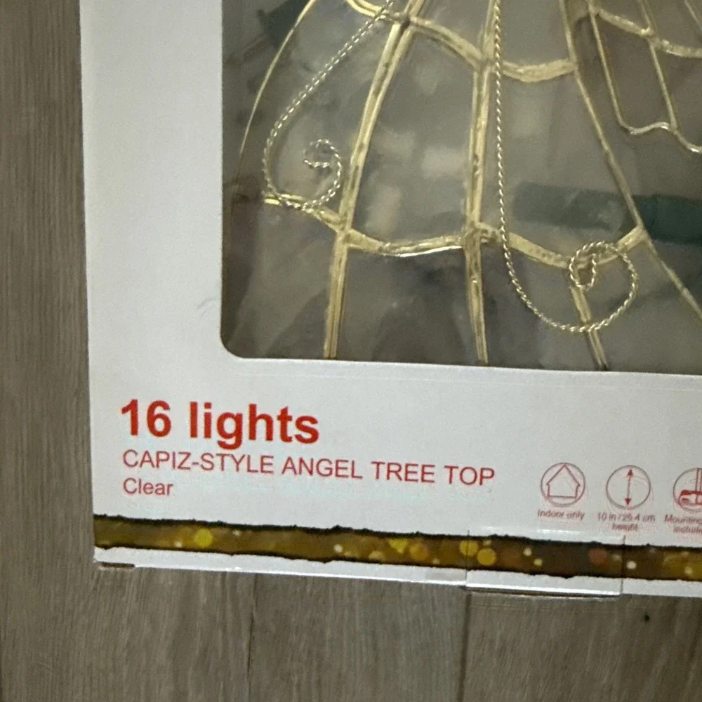 Capiz-Style Angel Tree Top, 16ct, Clear, GE‎ Holiday Classics® Incandescent